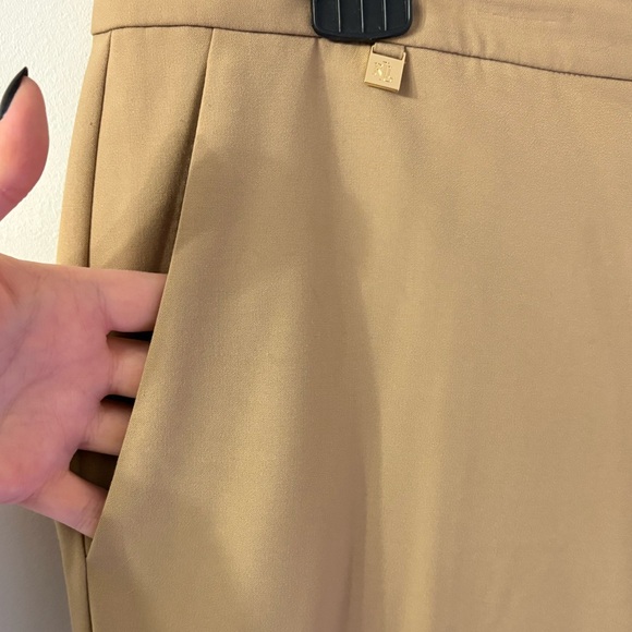 LAUREN RALPH LAUREN Beige Tailored Trousers Womens 12 Old Money Preppy Office - Picture 5 of 8